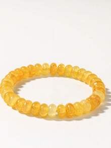 2026 Women's Beaded Bracelet, Summer Streetwear Accessories, Yellow Stone Bracelet, Citrine Beaded Bracelet, Unique Jewelry, Money Lucky Charm Bracelet - Yellow - View 12