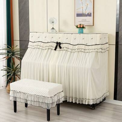 Piano Cover Cloth, Piano Protection Cover, Electronic Piano Dust-Proof Cover, Minimalist Style Luxurious High-End Lace Full Cover. Happy Mother's Day! Help Mom Give Her Piano A New Look.