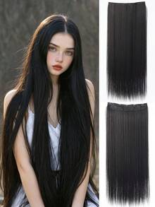 20" 24" 28"Synthetic Hair Extensions Hairpiece 5 Clips Long Straight Heat Resistant Hair Piece Natural Hairstyle For Women Daily Used - Multicolor - View 19
