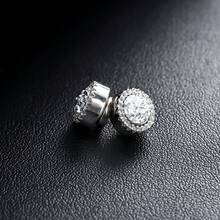 1 Pair  Men's And Women's Matching Dazzling Magnetic Ear Clips - Men's Fashion Earrings - Women's Sophisticated And Versatile Ear Accessories - trắng - Xem 4