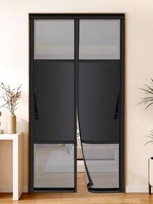 Magnetic Sheer Curtain - Privacy Protection, Strong Magnetic Closure, Heavy-Duty Mesh, Easy Installation, Self-Closing, Pet-Friendly Screen Door, Keeps Out Insects, Includes Tie-Backs, Mesh Curtain - A - View 3