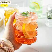 INS Style Cute Milk Glass Cup, Breakfast Cup, Creative And Simple Yogurt Cup, Transparent Circle Coffee Cup, Suitable For Women, Can Hold Beverages, Milk Tea, Ideal Stationery Item For Back To School Season - Clear - View 6