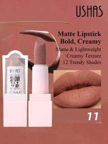 USHAS哑光唇膏，持久防水，不晕染，易于涂抹，自然哑光妆效，适合所有肤质 - #11 - 查看 7