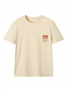 3pcs/Set Summer New Minimalist Hand-Painted Design Print Casual Round Neck Short Sleeve T-Shirt, Fashionable & Versatile Women Tops - Dark Gray, Pink, and Apricot - View 4