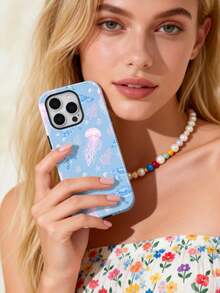 1 chiếc ốp lưng điện thoại 2 trong 1 bằng chất liệu Phylon bóng, họa tiết rùa biển, sứa, san hô, vỏ sò, phong cách đại dương mùa hè, tương thích với Samsung/ 11/12/13/14/15/16/17 Pro Max, phiên bản quốc tế, không phải phiên bản nội địa. - Nhiều màu - Xem 2