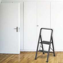 Interior Folding Ladder With 2 Steps In Black Steel - Lightweight, 47.5x42.5x85cm - Multicolor - View 4