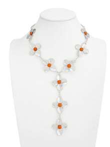 1 pieza Collar en Y con parche floral retro, adecuado para uso diario - Multicolor - Ver 10