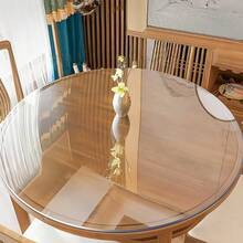New 1.5mm Thick Round PVC Transparent Soft Glass Film Tablecloth, Waterproof, Oil-Proof, Easy To Clean, Suitable For Restaurant And Kitchen Countertop Protection - White - View 17