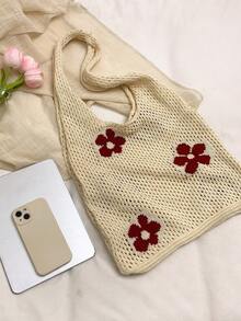 2026 New Arrival Large Capacity Tote Bag, Niche Design Sweet Style Shoulder Bag, Beach Bag For Women - Beige - View 8