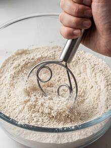 Batidor de masa danés de acero inoxidable con gancho, herramienta para mezclar pan de masa madre para hornear - Multicolor - Ver 6