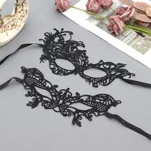 Couple's High-End Masquerade Mask Set - Venetian Party Black Mask Suitable For Festivals, Carnivals, Role-Playing Parties, Unisex Romantic Mask - Black - View 5