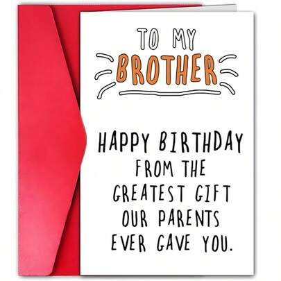 1pc Hilarious Birthday Card, Humorous Birthday Card, Funny Happy Birthday Card, Celebration Birthday Party Card, For Brothers And Friends