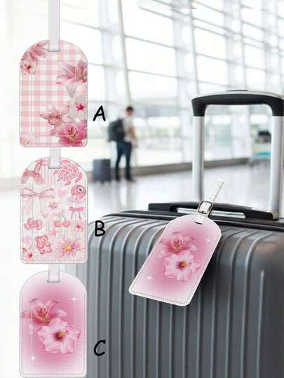 1pc Sweet Pink Girl-Friendly Luggage Tag Set, Lightweight & Portable, Quick Luggage Identification, Prevent Mistaken Pickup, Suitable For Business Trip & Travel