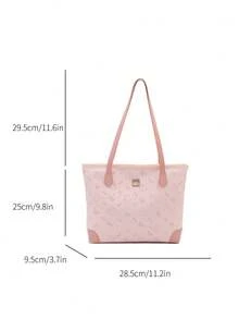 Bolso de hombro de gran capacidad, estilo lindo y sencillo, y versátil, nuevo para 2026 - Rosa - Ver 2