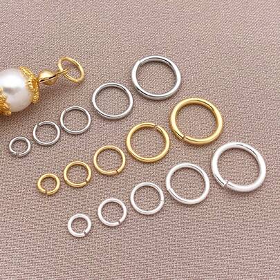 20pcs 4/5/6/8/10mm Elegant Minimalist Jump Rings - Copper-Plated 18K Gold, Thick Silvery & Platinum Finish, Polished Open Circles For DIY Bracelets, Necklaces, Earrings, Wedding & Party Crafts