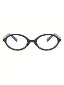 1副椭圆形女士平光眼镜，优雅时尚眼镜，适合旅行搭配和日常穿搭 - 黑色 - 查看 4