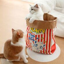 Sturdy And Entertaining Pet Toy: A Cartoon Popcorn Bag For Engaging And Playing With Your Cat Or Dog - No Batteries Needed - túi bỏng ngô - Xem 2