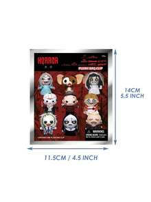 Monogram Warner Bros 1个华纳兄弟官方授权恐怖电影盲袋3D卡通人物挂件神秘盲盒PVC钥匙扣，随机角色，包括星期三黑暗军团、邪恶艾什、沉默的羔羊海报、追逐版盲袋、杀手小丑、惊喜袋、精致吊坠、收藏钥匙扣，可用于装饰手机、钱包、背包，适合圣诞节、万圣节、生日等场合，趣味礼物。 - 多色2 - 查看 4