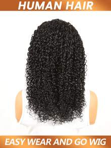 Half Wigs Human Hair Kinky Curly 3 In 1 Human Hair Wig Seamless Flip Over Half Wig Beginner Friendly Glueless Wigs For Women - Natural Black - View 7