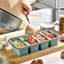 1/2 Cup Silicone Freezer Molds For Soup Ice Cubes, 4 Cavity Freezer Tray With Lid For Food, Homemade Large Ice Cube,Frozen Broth,Leftovers And Meal Prep - Hai lưới - Xem 4