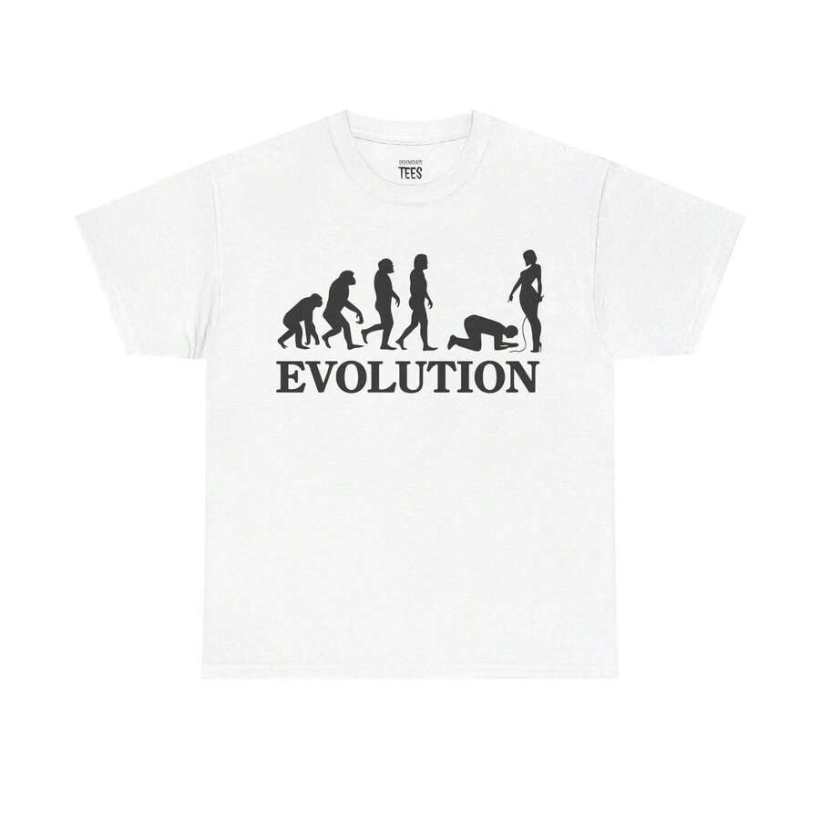 [100% Cotton] VPRNT Evolution Simp Shirt - Humorous Graphic Tees, Vintage Retro Casual T-Shirts, Cozy Summer & Fall & Winter Styles Short Sleeve Tops - 白色 - View 1