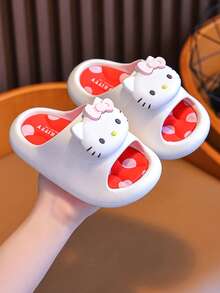 SANRIO 1 Pair Summer Kids Slippers, Non-Slip Indoor Home Slippers For Boys And Girls, Toddler To Big Kid Sizes - White - View 3