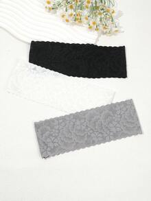 1Pc Lace Pattern Wide Headband, 3 Color Options, Minimalist & Retro, Versatile Headwear For Daily Outing/Home/Sports Holiday Essential Hair Accessories Summer Beach Hair Bands,Travel - Multicolor - View 4