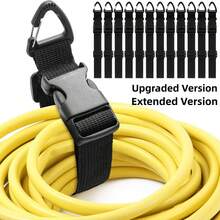 7 organizadores de cables de extensión ajustables de alta resistencia| Soportes para Cables de Polipropileno Negro Duradero con Cierre de Hebilla de 3 Ejes para Organización de Estudio y Garaje, Cinturones de Herramientas, Almacenamiento  de Cables, Soporte para Cables de Extensión, Organizador de Herramientas, Construcción Robusta - 7 piezas - Ver 1