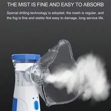 1pc Portable Mini Quiet Handheld Nebulizer, Ultrasonic Nebulizer, Medical Grade Nebulizer - Blue and White - View 7