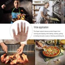 Silicone Silicone 5pcs Silicone Finger Protectors For Heat Cooking Grilling Baking Barbecue Transparent Thumb Covers With Non-Slip Grip Spring Gift - As Pic - View 5