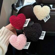 2pcs Plush Heart-Shaped Car Backseat Hooks, Cute And Multifunctional, Can Be Used For In-Car Storage, Perfect Gift For Christmas, Halloween And Valentine's Day - One Size - View 10