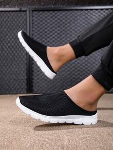 Giày lưới mới mùa Xuân/Hè 2026, giày lười nam thường ngày, giày thể thao thường ngày, giày trượt ván đế mềm. - màu đen - Xem 1