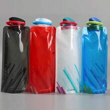 1pc Foldable Reusable 700ml Water Bottle, Leak-Proof Sealed Water Pouch, Lightweight & Portable For Travel & Outdoor Activities - Multicolor - View 10