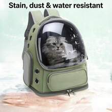 Mochila para mascotas, mochila transportadora para gatos y perros pequeños, transportador plegable para viajes con ventana de burbuja y malla transpirable - Multicolor - Ver 7