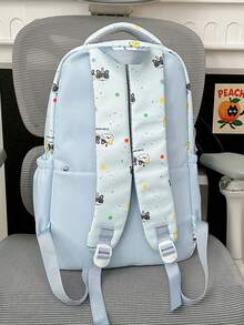 New Cartoon Korean Style Chic Minimalist Casual Versatile Durable Backpack - Blue - View 4