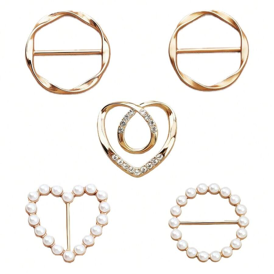 5件装束腰带可调节锌合金服装扣件腰带收紧器 - E - 查看 1