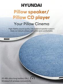 HYUNDAI 现代 Ecreat-8 睡眠音乐音箱，无线蓝牙 5.5，带 TF 卡槽，超长续航，专为睡眠设计，音质出色，柔和的音频效果，可播放助眠有声读物，放置于枕头下，小巧纤薄，兼容智能手机。 - 查看 8