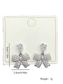 布罗根造型吊坠铜耳环，精致奢华，小众高端，风格优雅迷人。 - 銀色 - 查看 5