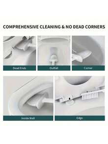 Bộ 1 chổi cọ toilet gắn tường - Lông chổi silicon phẳng, làm sạch sâu, không cần điện - Thích hợp cho nhiều loại toilet. Chổi cọ toilet tẩy vết bẩn với đầu silicon bền chắc. - Nhiều kiểu dáng - Xem 7