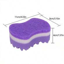 1/3/6/12 miếng bọt biển lượn sóng mật độ cao, bọt biển rửa chén màu tím, khối bọt biển vệ sinh gia dụng, miếng cọ rửa chén nhà bếp - Màu tím - Xem 10