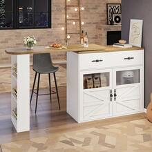 Patio Bar Tables - White + MDF - View 2