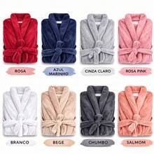 Luxury Microfiber Plush Velvety Soft Touch Thick Bathrobe For Men And Women Unisex - White - View 4