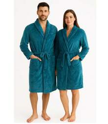 Luxury Microfiber Plush Velvety Soft Touch Thick Bathrobe For Men And Women Unisex - White - View 9
