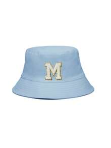 1 Pc Children A-Z Letter Bucket Cap Fisherman Hats Baby Sun Hat For Boys Girls Bucket Hat Sun Protection - Sky Blue - View 8