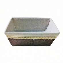 Caja de almacenamiento de cuerda de papel de doble hebra, Color neutro, 30x20x12 cm - Marrón - Ver 4