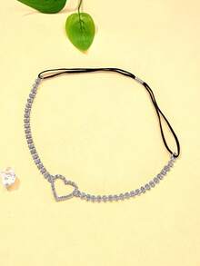 1pc Silver Double-Row Heart Leg Chain BodyChain - Silver - View 3