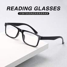 10pcs Classic Square Reading Glasses, Black Frame With Gradient Transparent Colors, Comfortable Ultra-Light Frames, Affordable For Daily Reading - 2 Black + 2 Black and White + 2 Red + 2 Blue + 2 Purple - View 4