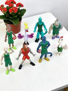 8PCS Goat Movie Merchandise Basketball Figurines, Collectible Cartoon Animal Action Figures Toy Set For Fans Kids - 彩色 - 查看 9