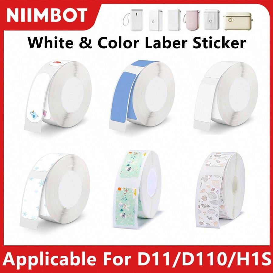 NIIMBOT D11/D110/D101/H1S 彩色热敏标签纸，条形码、价格、尺寸、名称标签贴纸，防水、防油、防刮标签贴纸