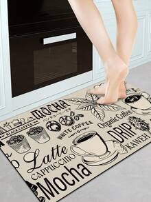 1pc Rubber Material Kitchen Long Runner Rug, Minimalist Letter Print Pattern, Nordic Luxury Style Kitchen Mat, Long Runner Rug For Laundry Room, Thick Fabric With Foot Feel, Easy Care Machine Washable, Practical Entryway Doormat Decor For Indoor Areas Like Dining Room, Kitchen, Laundry Room - Multicolor - View 7